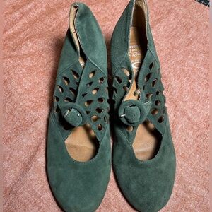Jeffrey Campbell Havana Last green suede wedges size 8